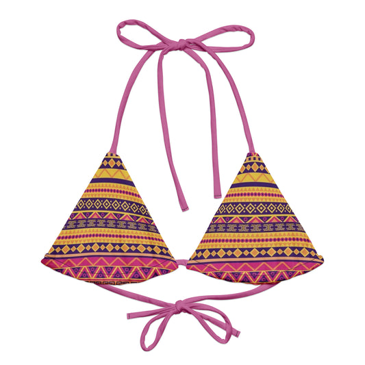 "African Print/Sunset Inspired" string bikini top