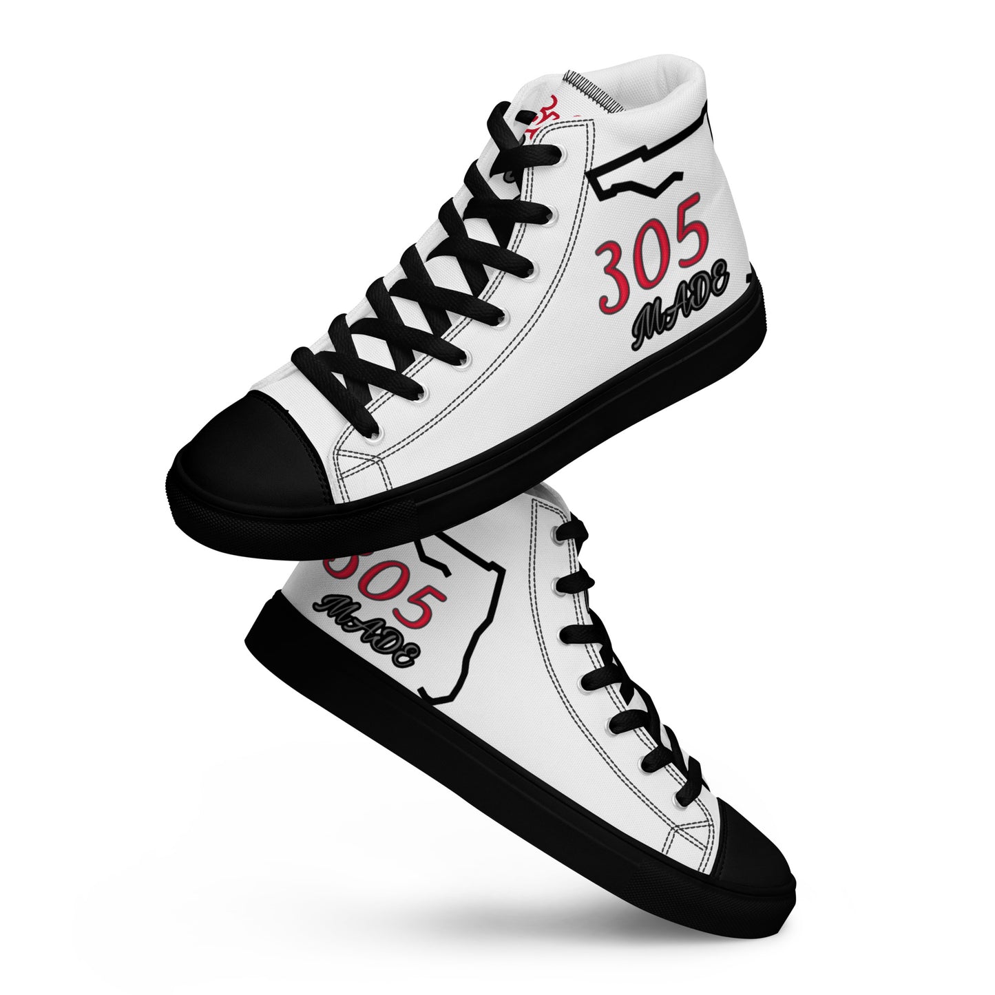 "305 Made Florida Boy"  Men’s high top canvas shoes