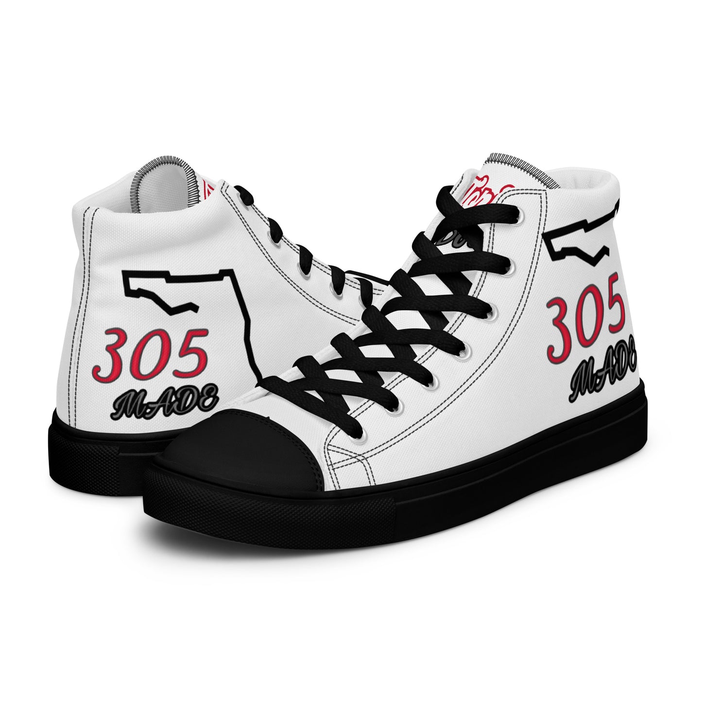 "305 Made Florida Boy"  Men’s high top canvas shoes