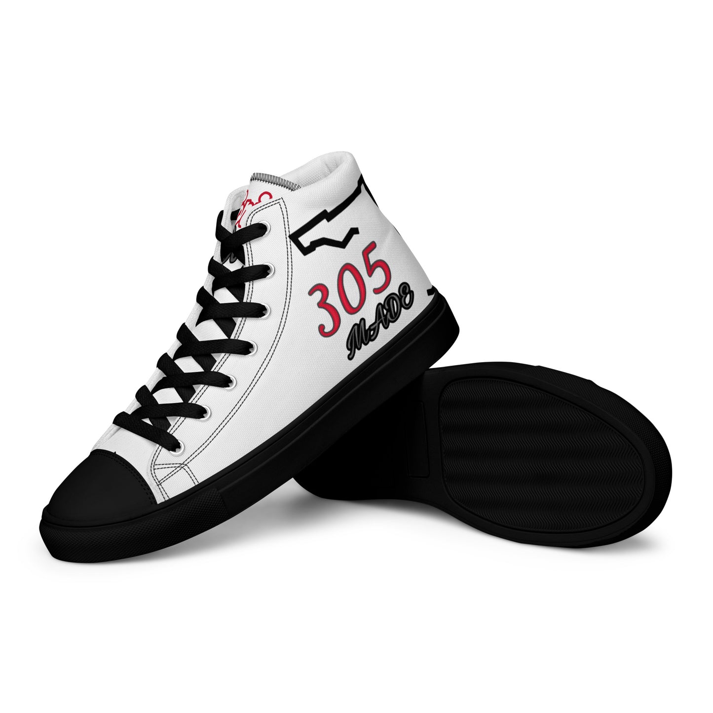 "305 Made Florida Boy"  Men’s high top canvas shoes