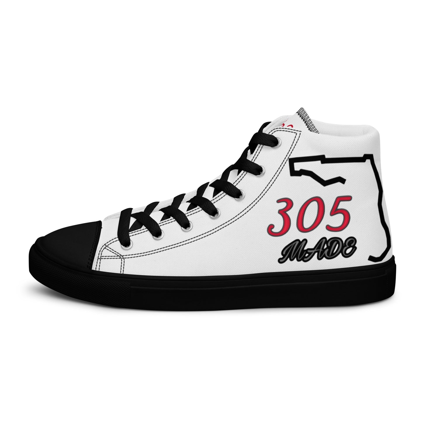 "305 Made Florida Boy"  Men’s high top canvas shoes