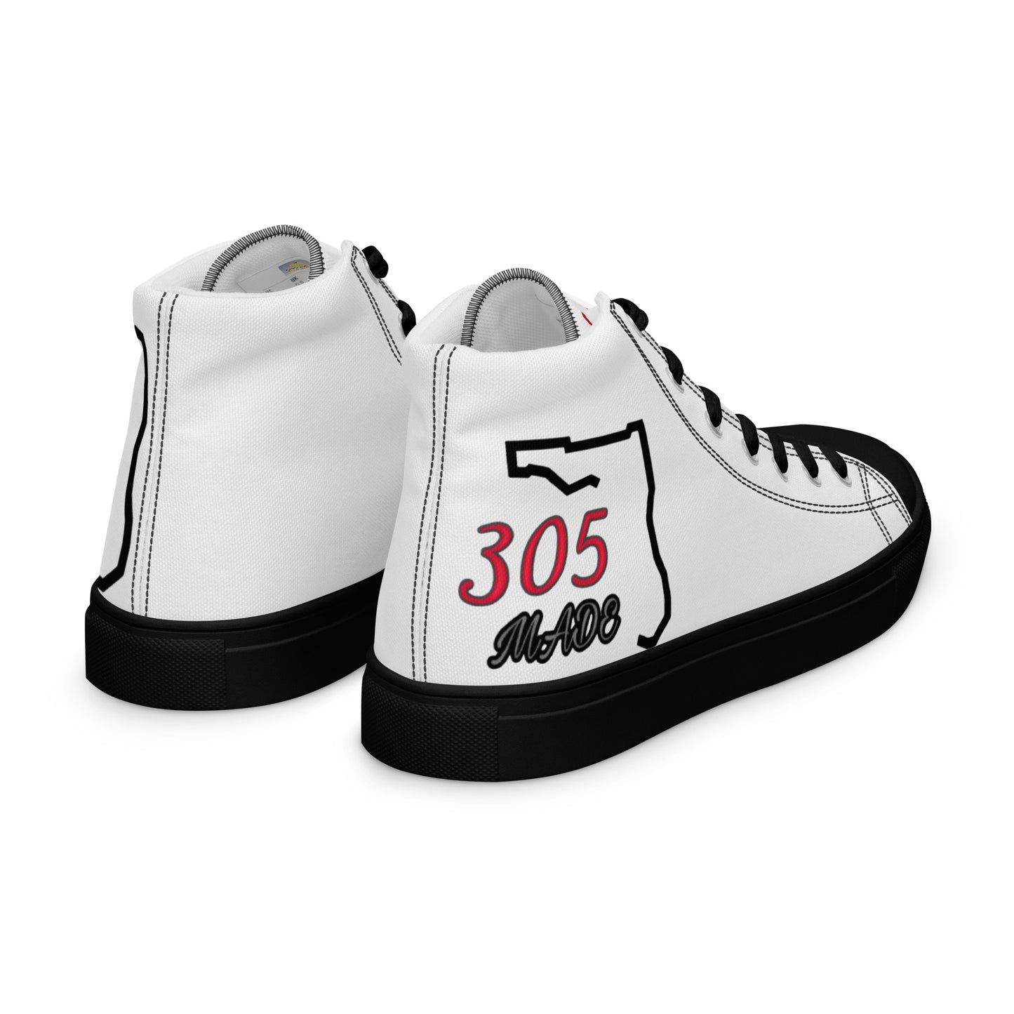 "305 Made Florida Boy"  Men’s high top canvas shoes