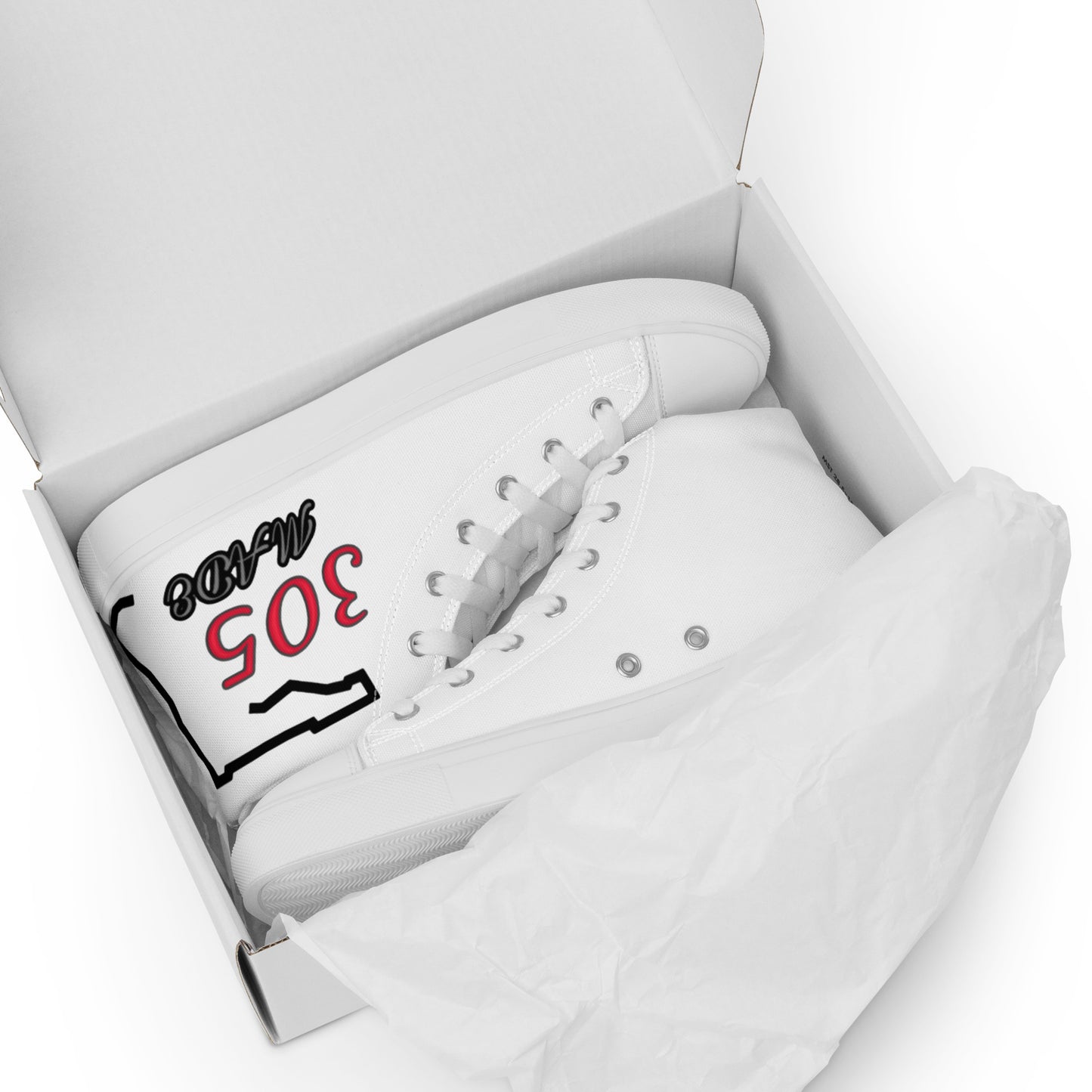 "305 Made Florida Boy"  Men’s high top canvas shoes