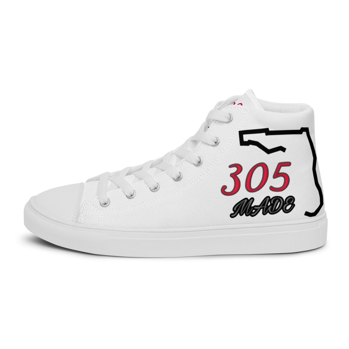 "305 Made Florida Boy"  Men’s high top canvas shoes