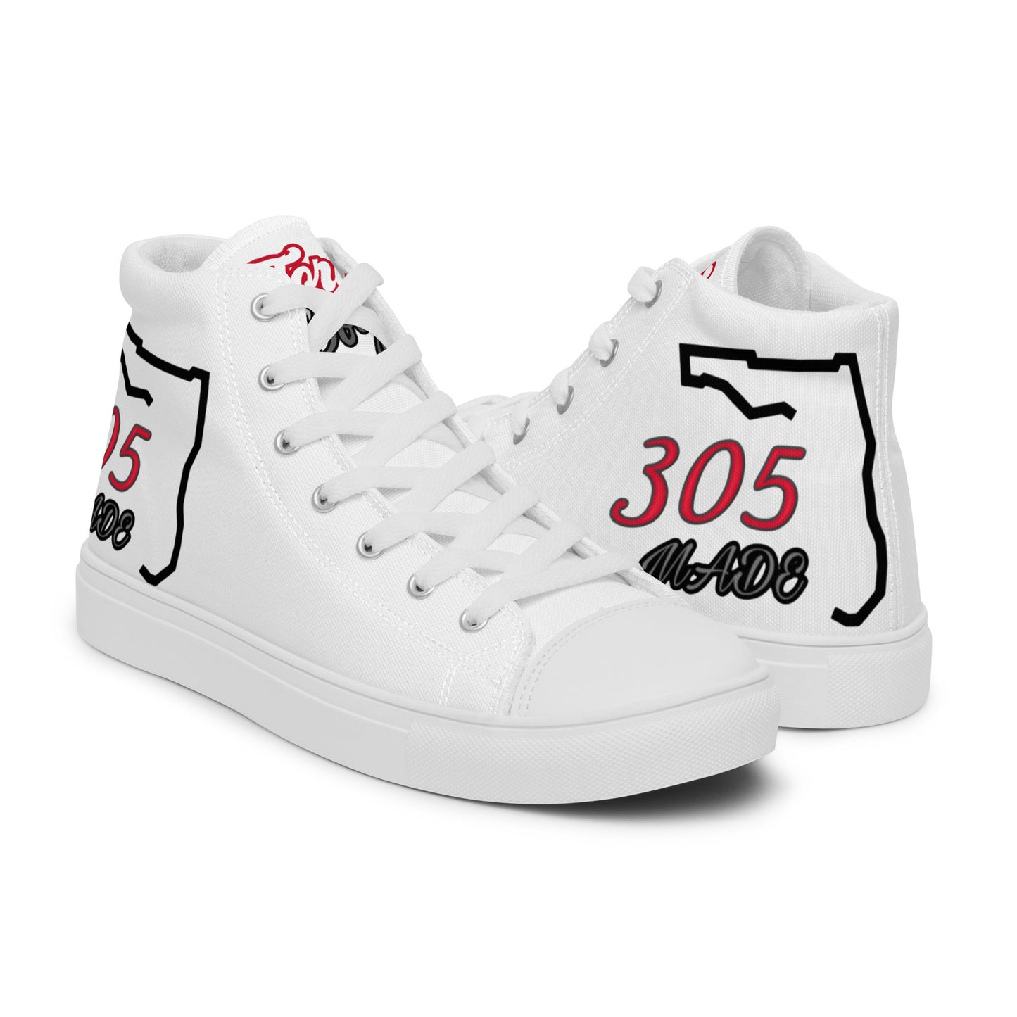 "305 Made Florida Boy"  Men’s high top canvas shoes