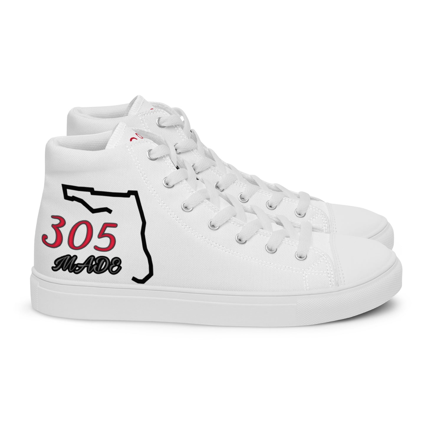 "305 Made Florida Boy"  Men’s high top canvas shoes